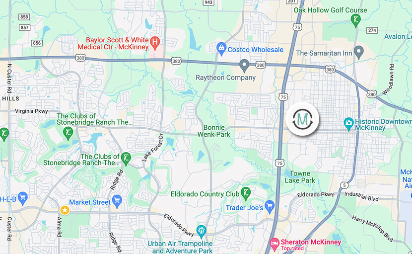 map of our McKinney location