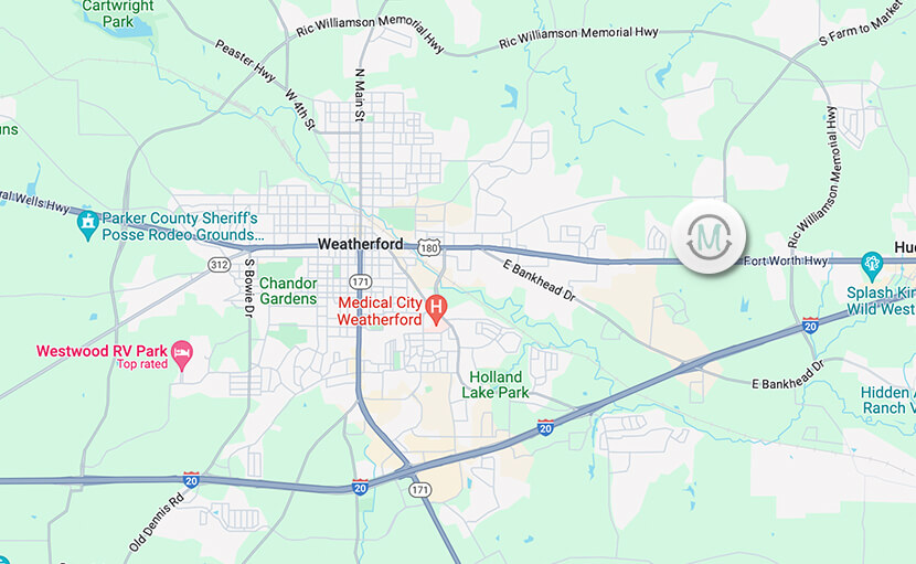 map of our Weatherford location